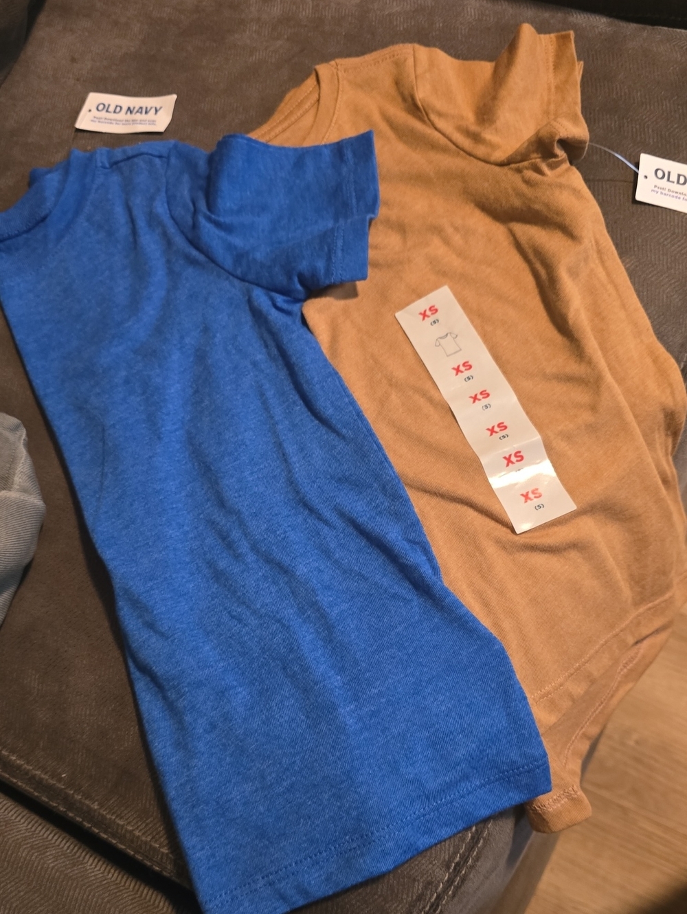 Old Navy Kids Short Sleeve Tees in Royal Blue and Camel